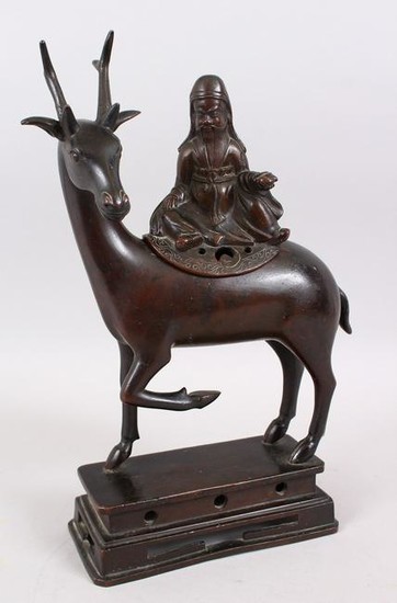 A 19TH CENTURY CHINESE BRONZE CENSER / BURNER OF A