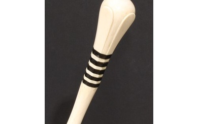 A 19th century sailor's maritime marine ivory walking cane,...