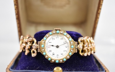 A 9ct Gold Late 19th/Early 20th Century Wrist Watch having C...