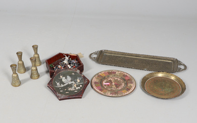 A COLLECTION OF EASTERN BRASS AND OTHER COLLECTABLES.