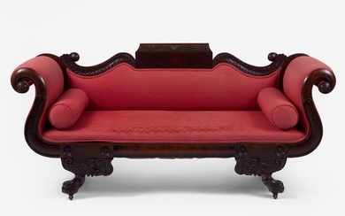A Classical carved mahogany sofa, Philadelphia, PA, circa 1820-1830