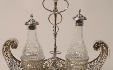 A Directoire-style oil and vinegar maker in silver...