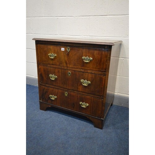 A GEORGIAN AND LATER MAHOGANY, CROSSBANDED AND INLAID CHEST ...