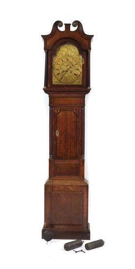 A George II oak longcase clock, James Candy, Cockermouth