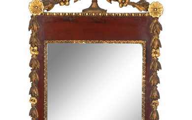 A George III Style Mahogany and Parcel Gilt Mirror