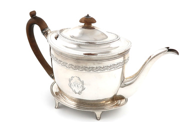 A George III silver teapot and stand