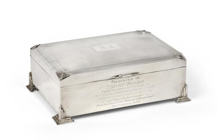 A George V Silver Cigarette-Box, by Charles S. Green and...
