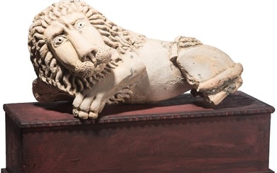A German lion of Landshut made of terracotta, 17th/18th century