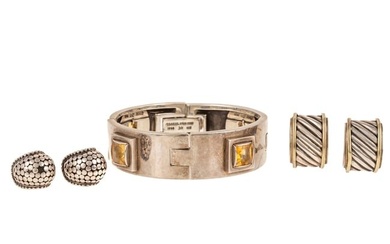 A Kieselstein-Cord Bracelet, Yurman & Hardy Earrings