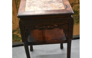 A LARGE 19TH CENTURY CHINESE CARVED HARDWOOD STAND. 81 x 41c...