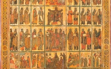 A LARGE ICON SHOWING A CHURCH ICONOSTASIS Russian