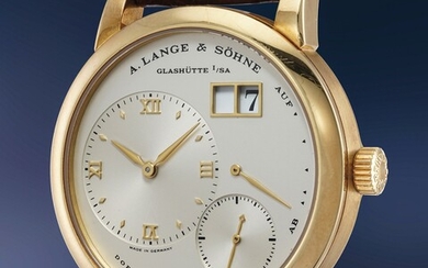 A. Lange & Söhne, Ref. 101.021 A very early yellow gold wristwatch with date and power reserve