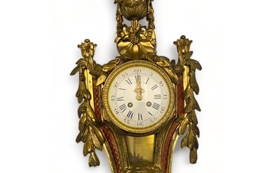A Louis XVI style gilt bronze cartel clock by Japy & Cie...