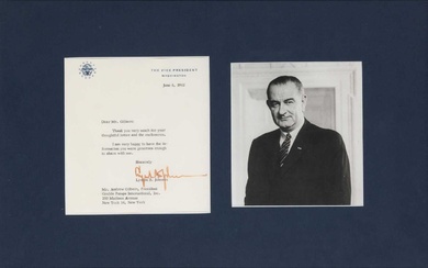 A Lyndon B. Johnson typed letter signed as Vice President
