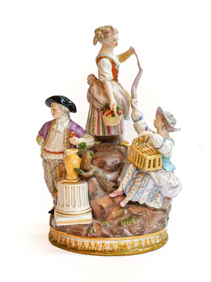 A Meissen Porcelain Figure Group, circa 1900,...