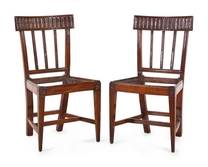 A Pair of French Mahogany Side Chairs