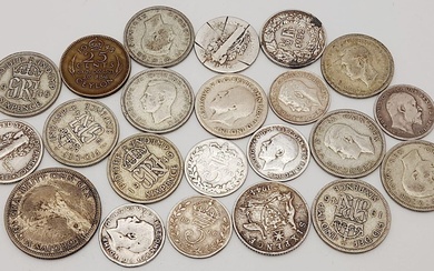 A Parcel of 20 Pre-1920 & Pre-1947 Silver Coins,...