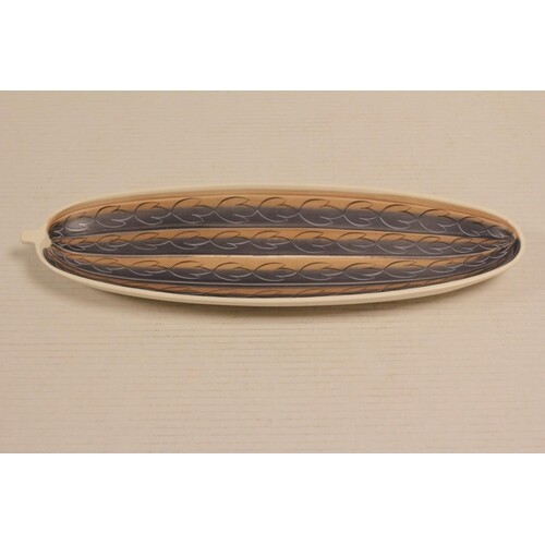 A Poole Pottery 1950s Freeform leaves decorated serving dish...