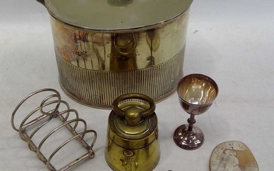 A Selection of Silver Plate including a Caddy, Mustard bowl,...