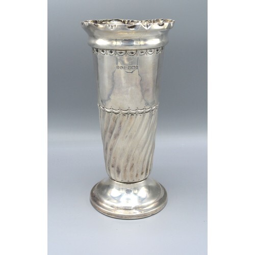 A Victorian Silver Vase of tapering half lobed form, Sheffie...