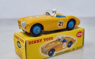 A boxed Dinky Toys No.109 yellow Austin-Healey 100 Sports, N...