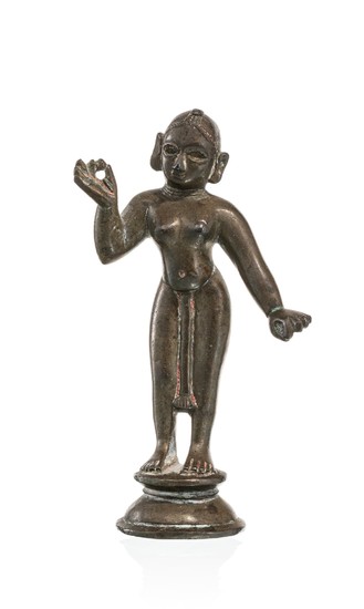 A bronze figure of Radha, India or Nepal, 9,5 cm high