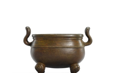 A bronze square incense burner, Qing dynasty, 17th century |...