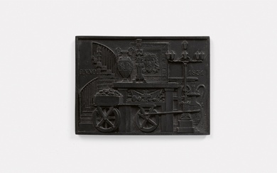 A cast iron New Year's plaque inscribed "ANNO 1831"