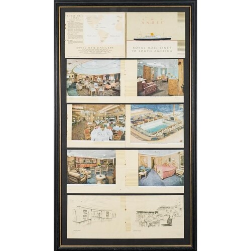 A collection of framed Cruise Ship and maritime related phot...