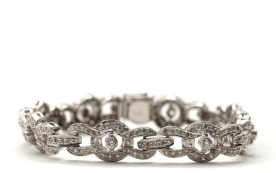 NOT SOLD. A diamond bracelet set with numerous brilliant-cut diamonds totalling app. 2.70 ct., mounted in 14k white gold. – Bruun Rasmussen Auctioneers of Fine Art