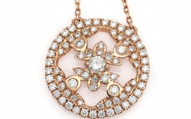 A diamond necklace set with numerous brilliant-cut diamonds weighing a total of app. 0.75 ct., mounted in 14k rose gold. L. app. 42 cm. – Bruun Rasmussen Auctioneers of Fine Art