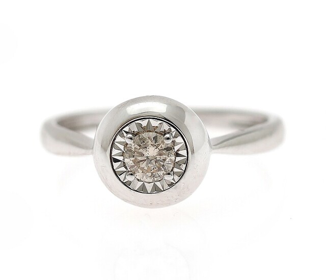 NOT SOLD. A diamond solitaire ring set with a brilliant-cut diamond weighing app. 0.19 ct.,...