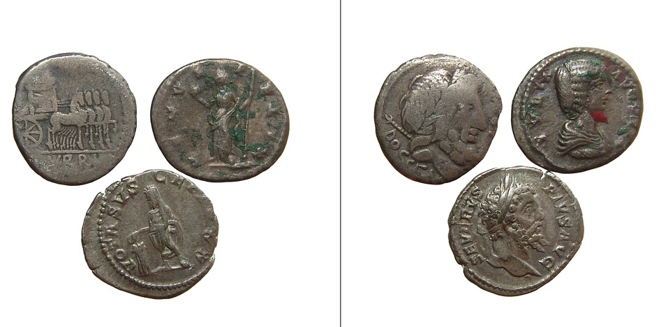 A nice group of three Roman silver coins