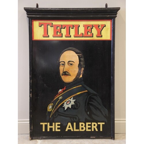 A painted Tetley 'The Albert' hanging pub sign, mid to late ...
