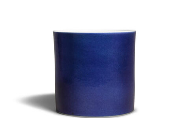 A powder-blue-glazed brushpot, bitong