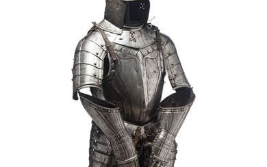 A suit of black and white cavalry armour, assembled from old components, Nuremberg, circa 1560