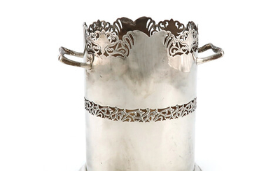 A two-handled silver siphon stand