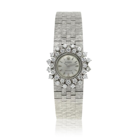 A white gold and diamond-set bracelet watch, Circa 1965 , Rolex