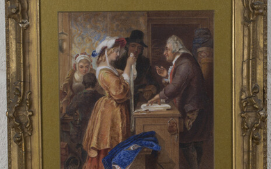 After William Mulready - Choosing the Wedding Gown, a Scene from William Goldsmith's The Vicar