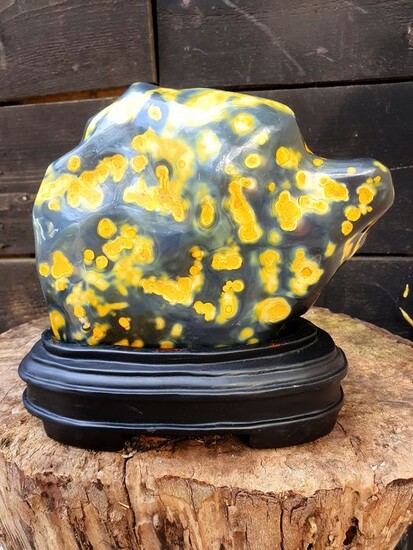 Agate (variety of quartz) Large Yellow Agate - Quartz - Crystal - with Stand - 20.5×20×10 cm - 3.58 kg