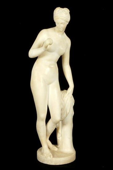 Alabaster Statue of Eve Holding an Apple
