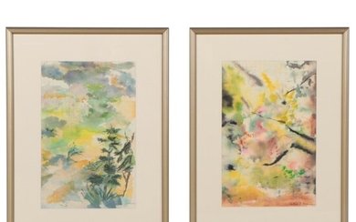 Alice Neaman Abstract Watercolor Paintings, Mid to Late 20th Century
