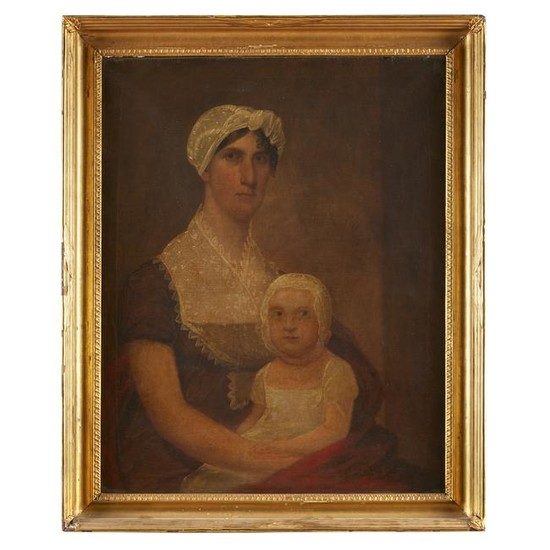 American School 19th century, Pair of portraits: Issac