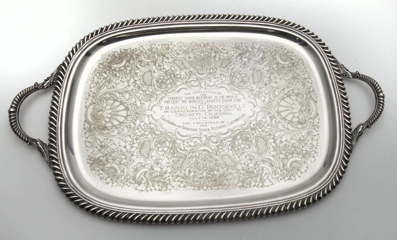 American silverplate presentation tray
