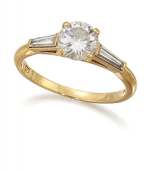 An 18ct gold, diamond single stone ring...
