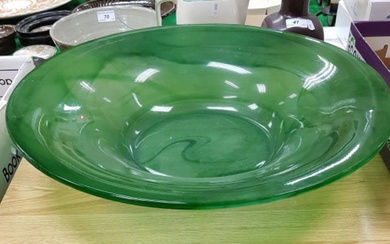 An early to mid 20th Century jade green glass...