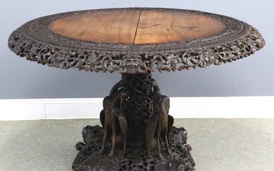 Anglo-Indian Carved Center Table
