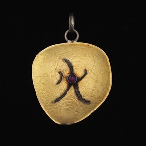 Anne Dankoff 22k Gold, Sterling Silver, and Amethyst Pendant
