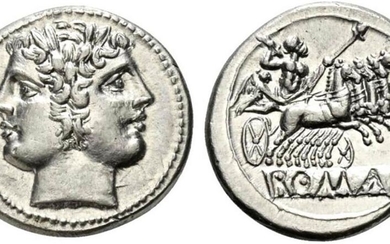 Anonymous, Quadrigatus, Rome, ca. 225-214 BC; AR (g 6,70; mm...