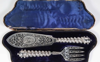 Antique English Sterling Silver Two-Piece Fish Servers